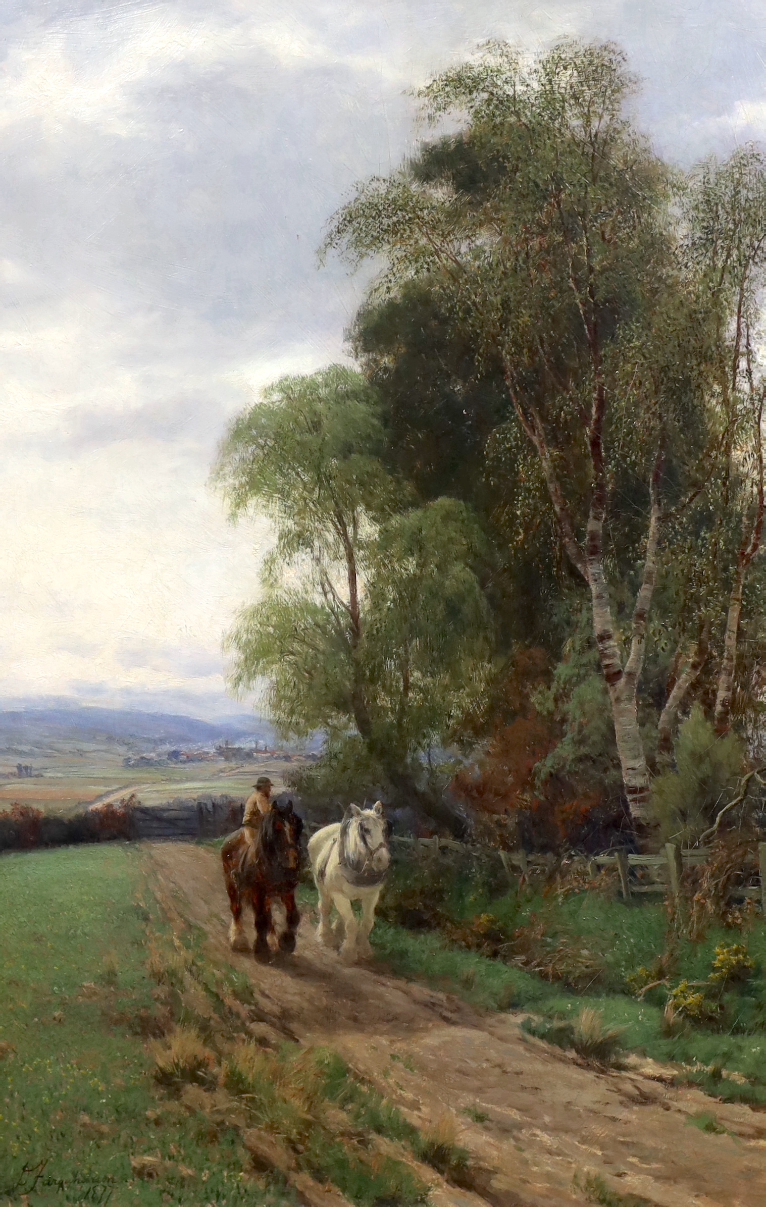 David Farquarson A.R.A., A.R.S.A., R.S.W. (Scottish, 1839-1907), 'A Field Road', oil on canvas, 76 x 51cm